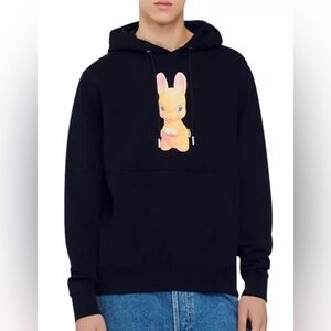 Men’s Sandro Paris Sweatshirt Hooded Hoodie Rabbit Bunny Cotton Fleece